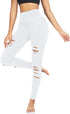 High Waisted Womens Black Workout Leggings - Running Tummy Control Yoga Pants